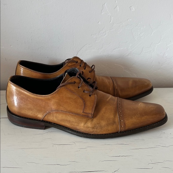 To Boot New York Adam Derrick Brown Oxford Shoes Leather Made in Italy Size 9 - Picture 1 of 9